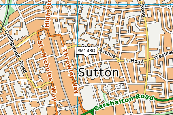 SM1 4BQ map - OS VectorMap District (Ordnance Survey) SM1 4BQ map - OS VectorMap District (Ordnance Survey)