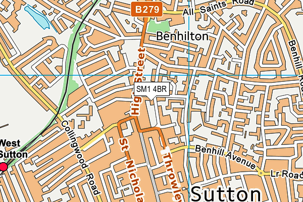 SM1 4BR map - OS VectorMap District (Ordnance Survey) SM1 4BR map - OS VectorMap District (Ordnance Survey)