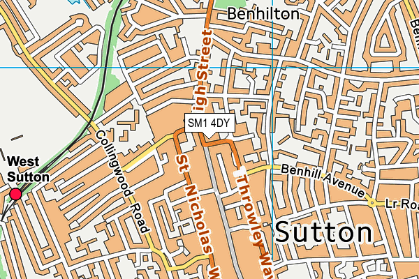 SM1 4DY map - OS VectorMap District (Ordnance Survey) SM1 4DY map - OS VectorMap District (Ordnance Survey)