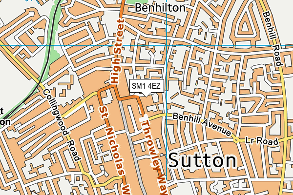 SM1 4EZ map - OS VectorMap District (Ordnance Survey) SM1 4EZ map - OS VectorMap District (Ordnance Survey)