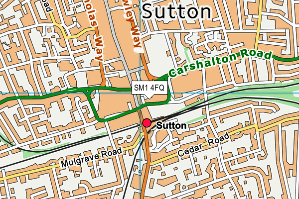 SM1 4FQ map - OS VectorMap District (Ordnance Survey) SM1 4FQ map - OS VectorMap District (Ordnance Survey)