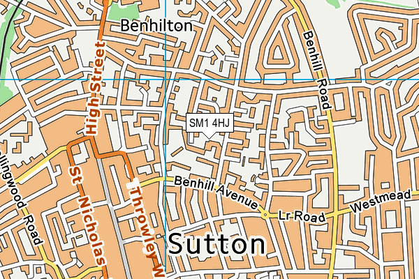 SM1 4HJ map - OS VectorMap District (Ordnance Survey) SM1 4HJ map - OS VectorMap District (Ordnance Survey)