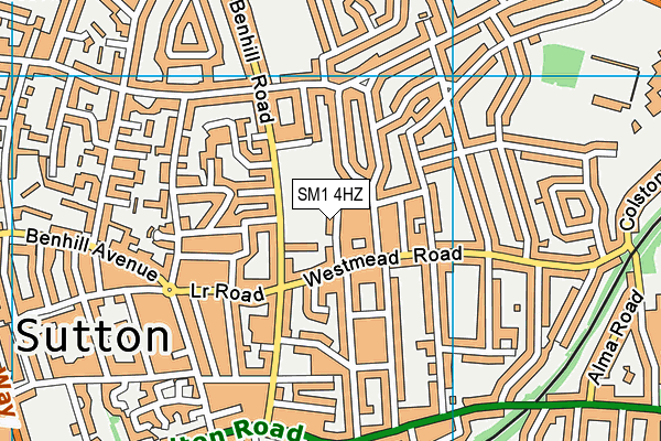 SM1 4HZ map - OS VectorMap District (Ordnance Survey) SM1 4HZ map - OS VectorMap District (Ordnance Survey)