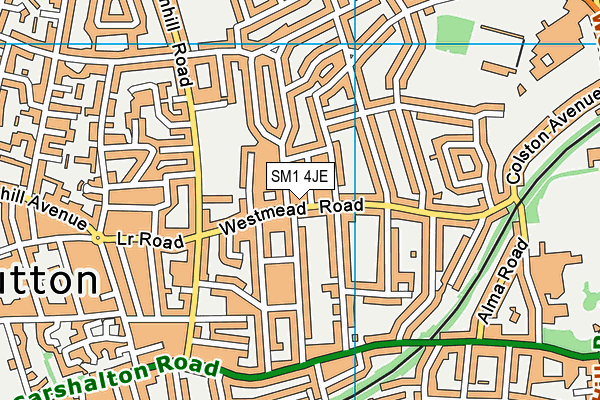 SM1 4JE map - OS VectorMap District (Ordnance Survey) SM1 4JE map - OS VectorMap District (Ordnance Survey)