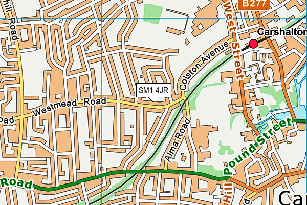 SM1 4JR map - OS VectorMap District (Ordnance Survey) SM1 4JR map - OS VectorMap District (Ordnance Survey)