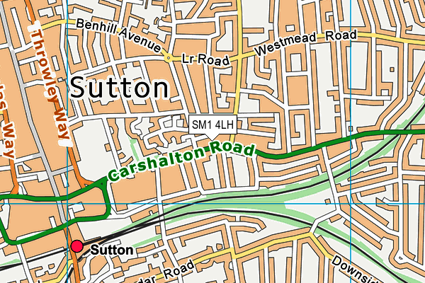 SM1 4LH map - OS VectorMap District (Ordnance Survey) SM1 4LH map - OS VectorMap District (Ordnance Survey)