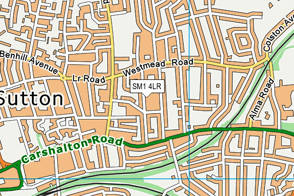 SM1 4LR map - OS VectorMap District (Ordnance Survey) SM1 4LR map - OS VectorMap District (Ordnance Survey)