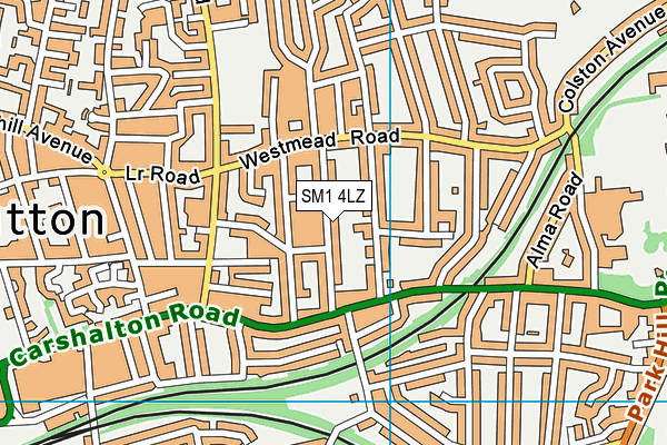 SM1 4LZ map - OS VectorMap District (Ordnance Survey) SM1 4LZ map - OS VectorMap District (Ordnance Survey)
