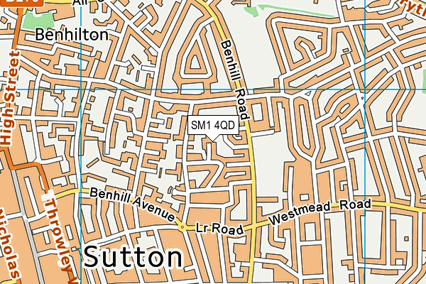 SM1 4QD map - OS VectorMap District (Ordnance Survey) SM1 4QD map - OS VectorMap District (Ordnance Survey)