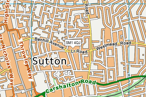 SM1 4QJ map - OS VectorMap District (Ordnance Survey) SM1 4QJ map - OS VectorMap District (Ordnance Survey)