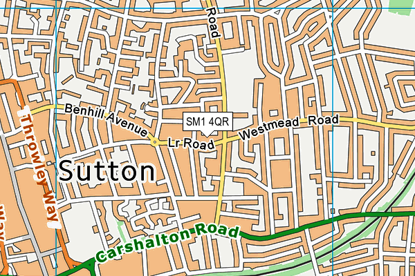 SM1 4QR map - OS VectorMap District (Ordnance Survey) SM1 4QR map - OS VectorMap District (Ordnance Survey)