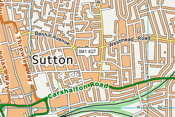 SM1 4QT map - OS VectorMap District (Ordnance Survey) SM1 4QT map - OS VectorMap District (Ordnance Survey)