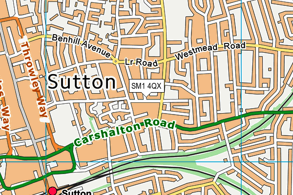 SM1 4QX map - OS VectorMap District (Ordnance Survey) SM1 4QX map - OS VectorMap District (Ordnance Survey)