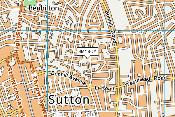SM1 4QY map - OS VectorMap District (Ordnance Survey) SM1 4QY map - OS VectorMap District (Ordnance Survey)