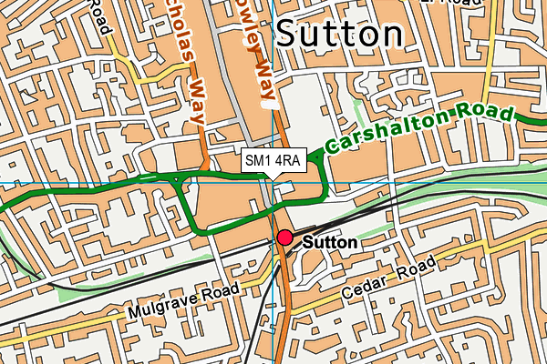 SM1 4RA map - OS VectorMap District (Ordnance Survey) SM1 4RA map - OS VectorMap District (Ordnance Survey)
