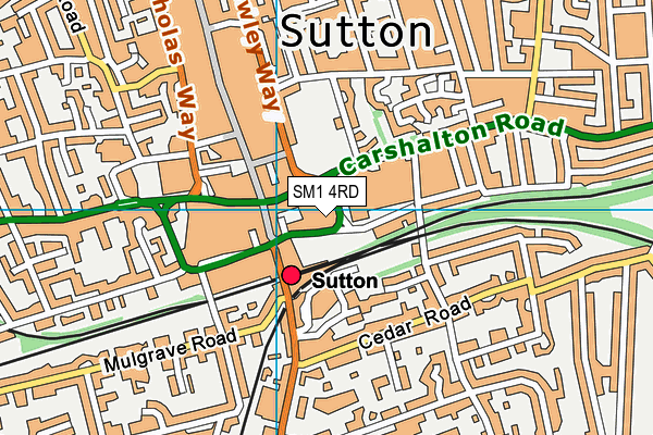 SM1 4RD map - OS VectorMap District (Ordnance Survey) SM1 4RD map - OS VectorMap District (Ordnance Survey)