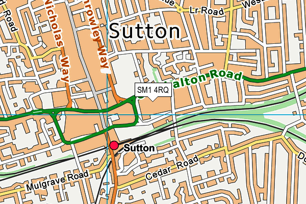 SM1 4RQ map - OS VectorMap District (Ordnance Survey) SM1 4RQ map - OS VectorMap District (Ordnance Survey)