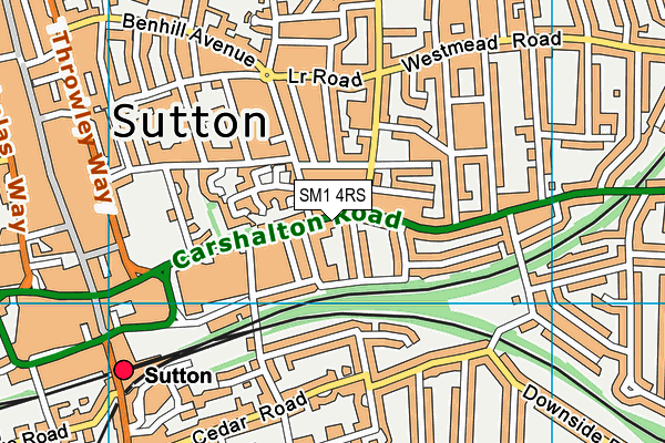 SM1 4RS map - OS VectorMap District (Ordnance Survey) SM1 4RS map - OS VectorMap District (Ordnance Survey)