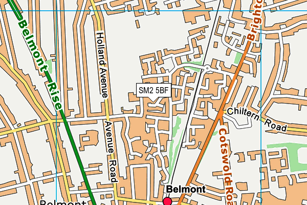 SM2 5BF map - OS VectorMap District (Ordnance Survey) SM2 5BF map - OS VectorMap District (Ordnance Survey)