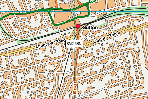 SM2 5BN map - OS VectorMap District (Ordnance Survey) SM2 5BN map - OS VectorMap District (Ordnance Survey)