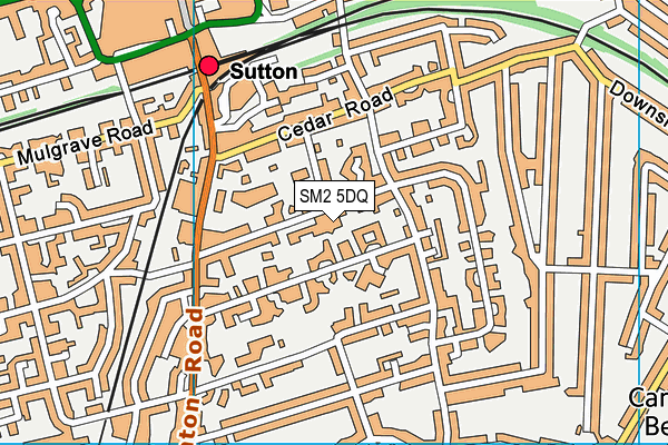 SM2 5DQ map - OS VectorMap District (Ordnance Survey) SM2 5DQ map - OS VectorMap District (Ordnance Survey)