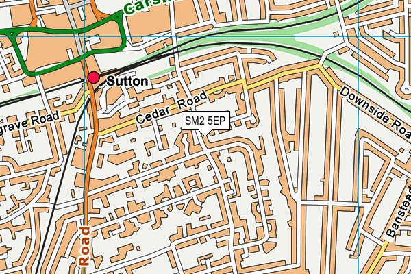 SM2 5EP map - OS VectorMap District (Ordnance Survey)