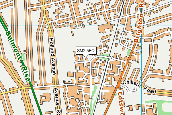 SM2 5FQ map - OS VectorMap District (Ordnance Survey) SM2 5FQ map - OS VectorMap District (Ordnance Survey)