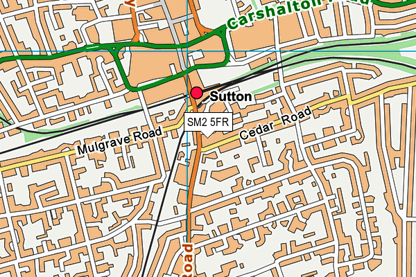 SM2 5FR map - OS VectorMap District (Ordnance Survey) SM2 5FR map - OS VectorMap District (Ordnance Survey)