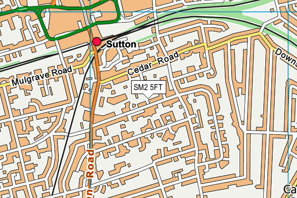 SM2 5FT map - OS VectorMap District (Ordnance Survey) SM2 5FT map - OS VectorMap District (Ordnance Survey)