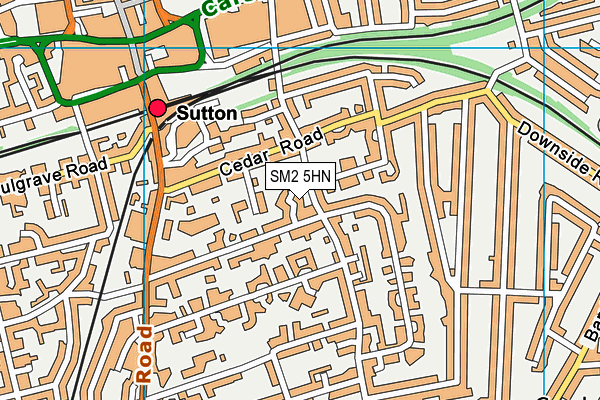 SM2 5HN map - OS VectorMap District (Ordnance Survey) SM2 5HN map - OS VectorMap District (Ordnance Survey)
