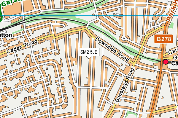 SM2 5JE map - OS VectorMap District (Ordnance Survey) SM2 5JE map - OS VectorMap District (Ordnance Survey)