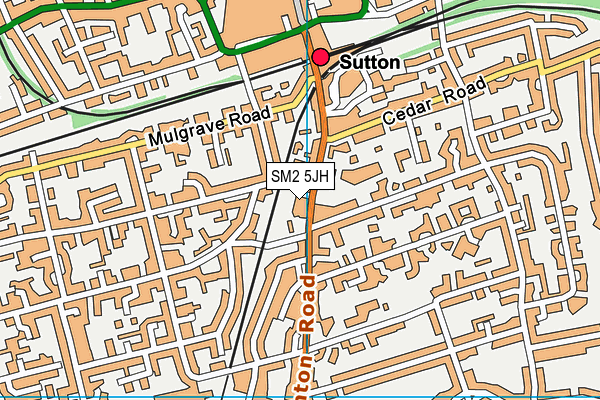 SM2 5JH map - OS VectorMap District (Ordnance Survey) SM2 5JH map - OS VectorMap District (Ordnance Survey)