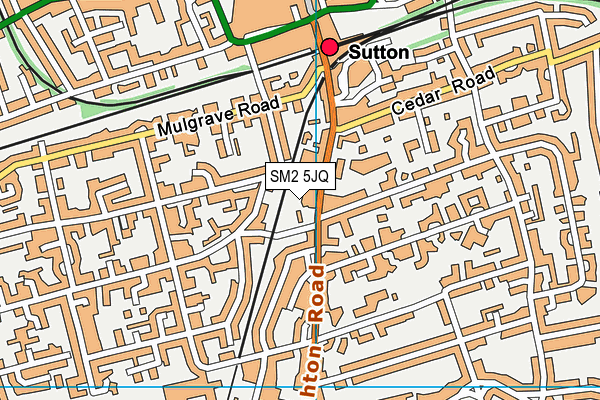SM2 5JQ map - OS VectorMap District (Ordnance Survey) SM2 5JQ map - OS VectorMap District (Ordnance Survey)