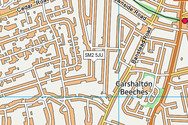 SM2 5JU map - OS VectorMap District (Ordnance Survey) SM2 5JU map - OS VectorMap District (Ordnance Survey)