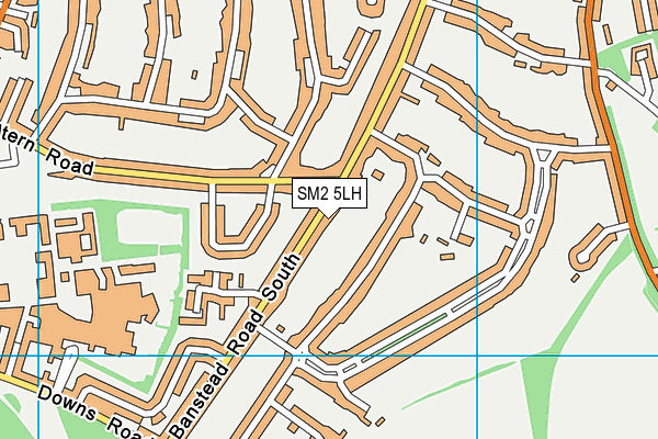 SM2 5LH map - OS VectorMap District (Ordnance Survey) SM2 5LH map - OS VectorMap District (Ordnance Survey)