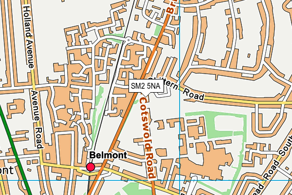 SM2 5NA map - OS VectorMap District (Ordnance Survey)
