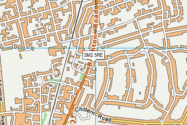 SM2 5RE map - OS VectorMap District (Ordnance Survey) SM2 5RE map - OS VectorMap District (Ordnance Survey)