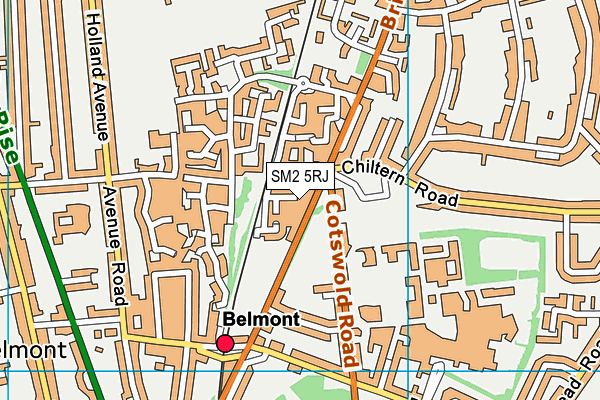 SM2 5RJ map - OS VectorMap District (Ordnance Survey)
