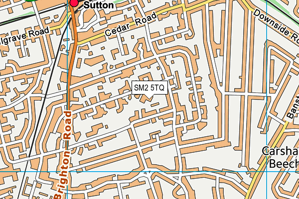 SM2 5TQ map - OS VectorMap District (Ordnance Survey) SM2 5TQ map - OS VectorMap District (Ordnance Survey)