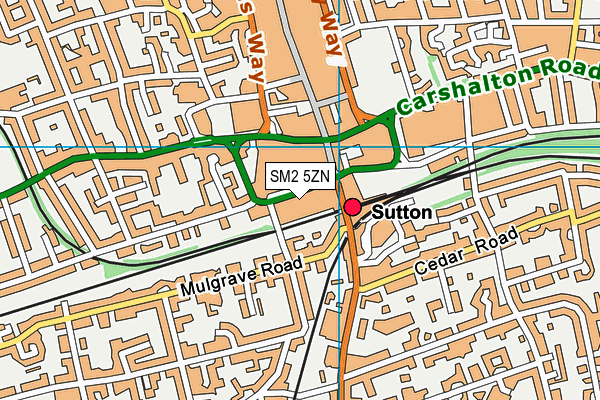 SM2 5ZN map - OS VectorMap District (Ordnance Survey) SM2 5ZN map - OS VectorMap District (Ordnance Survey)
