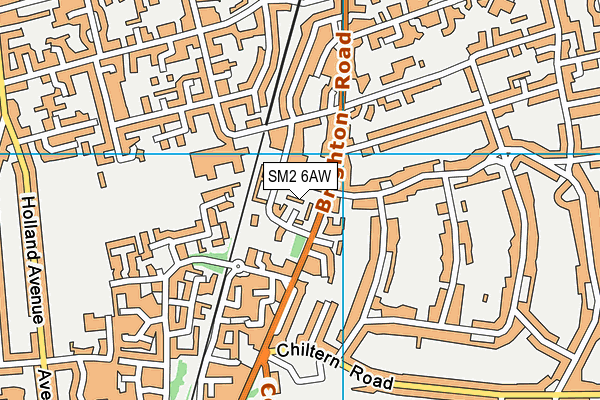 SM2 6AW map - OS VectorMap District (Ordnance Survey) SM2 6AW map - OS VectorMap District (Ordnance Survey)