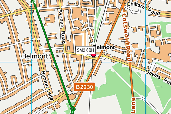 SM2 6BH map - OS VectorMap District (Ordnance Survey) SM2 6BH map - OS VectorMap District (Ordnance Survey)