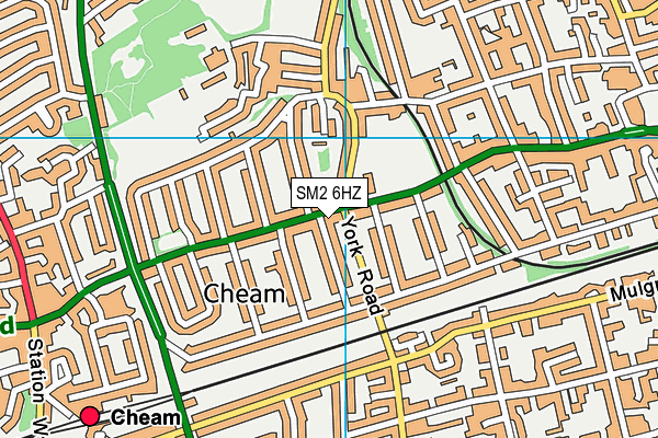 SM2 6HZ map - OS VectorMap District (Ordnance Survey) SM2 6HZ map - OS VectorMap District (Ordnance Survey)