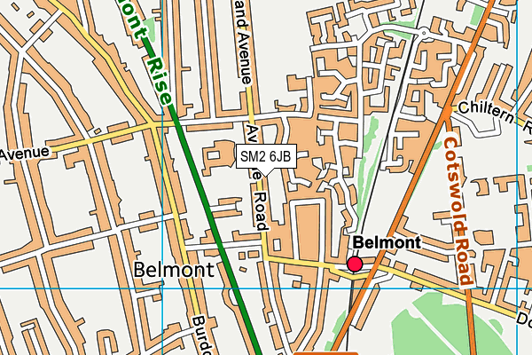 SM2 6JB map - OS VectorMap District (Ordnance Survey) SM2 6JB map - OS VectorMap District (Ordnance Survey)