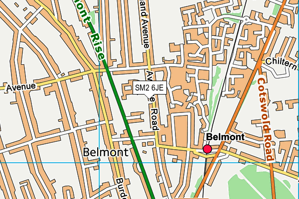 SM2 6JE map - OS VectorMap District (Ordnance Survey) SM2 6JE map - OS VectorMap District (Ordnance Survey)