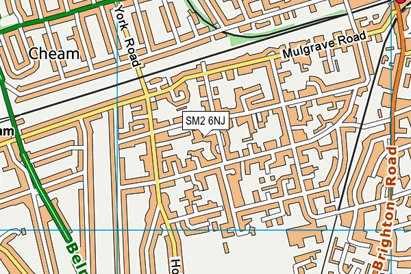 SM2 6NJ map - OS VectorMap District (Ordnance Survey) SM2 6NJ map - OS VectorMap District (Ordnance Survey)