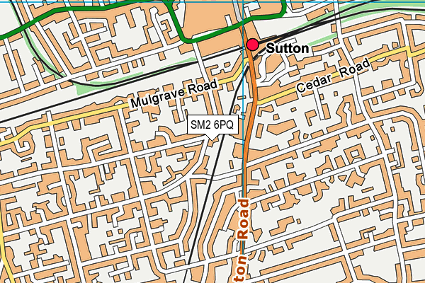 SM2 6PQ map - OS VectorMap District (Ordnance Survey) SM2 6PQ map - OS VectorMap District (Ordnance Survey)
