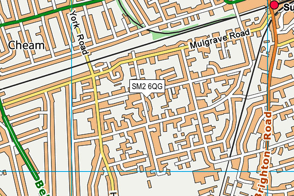 SM2 6QG map - OS VectorMap District (Ordnance Survey) SM2 6QG map - OS VectorMap District (Ordnance Survey)