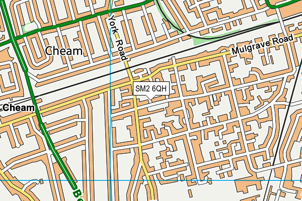 SM2 6QH map - OS VectorMap District (Ordnance Survey) SM2 6QH map - OS VectorMap District (Ordnance Survey)