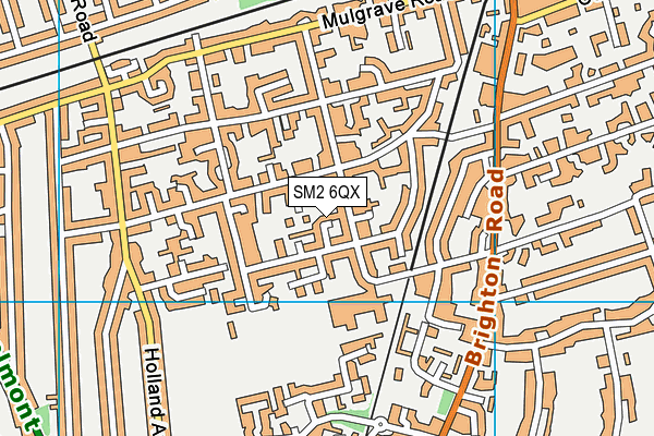 SM2 6QX map - OS VectorMap District (Ordnance Survey) SM2 6QX map - OS VectorMap District (Ordnance Survey)